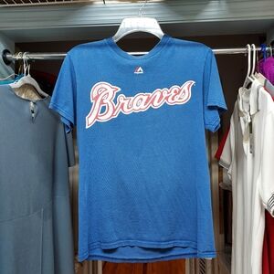 Majestic Blue Braves Ender Inciarte #11 Youth Small Tee Made in Honduras